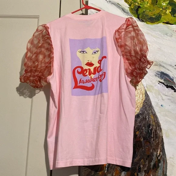 Lazy Oaf x Laura Callaghan Book Lovers Puffy Sleeve Shirt - Picture 2 of 9